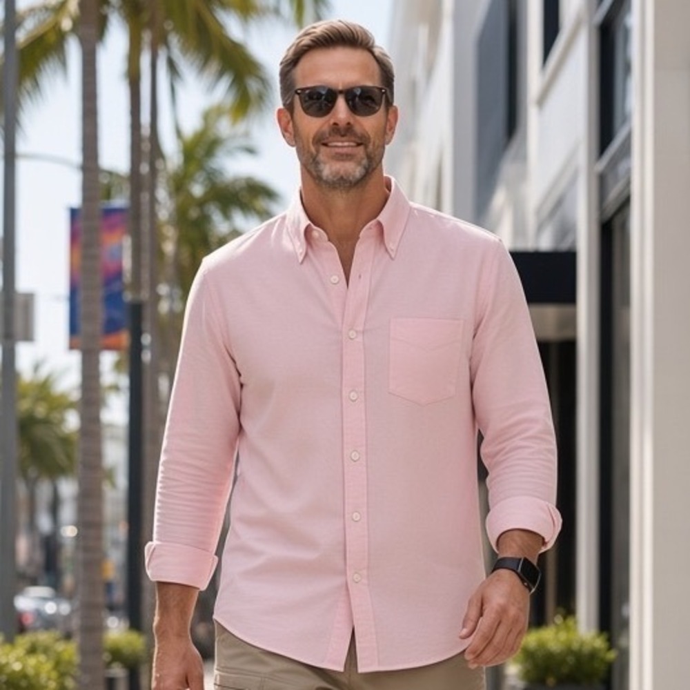 Todd Snyder Mens Pink Cotton Oxford Button Down Shirt S 19-SH1057674-PK01